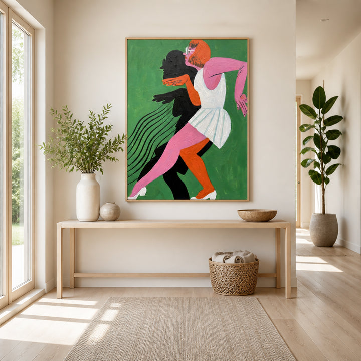 Room mockup featuring Dancing Woman Silhouette Art Print