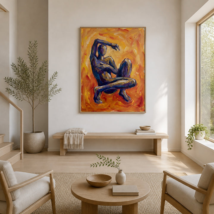 Room mockup featuring Dynamic Abstract Pose Art Print