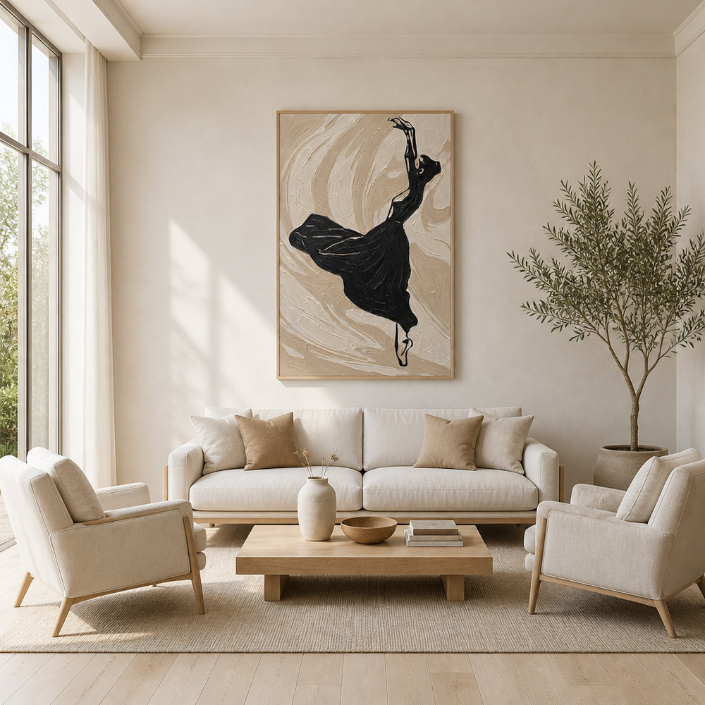 Room mockup featuring Elegant Ballerina Dance Art Print