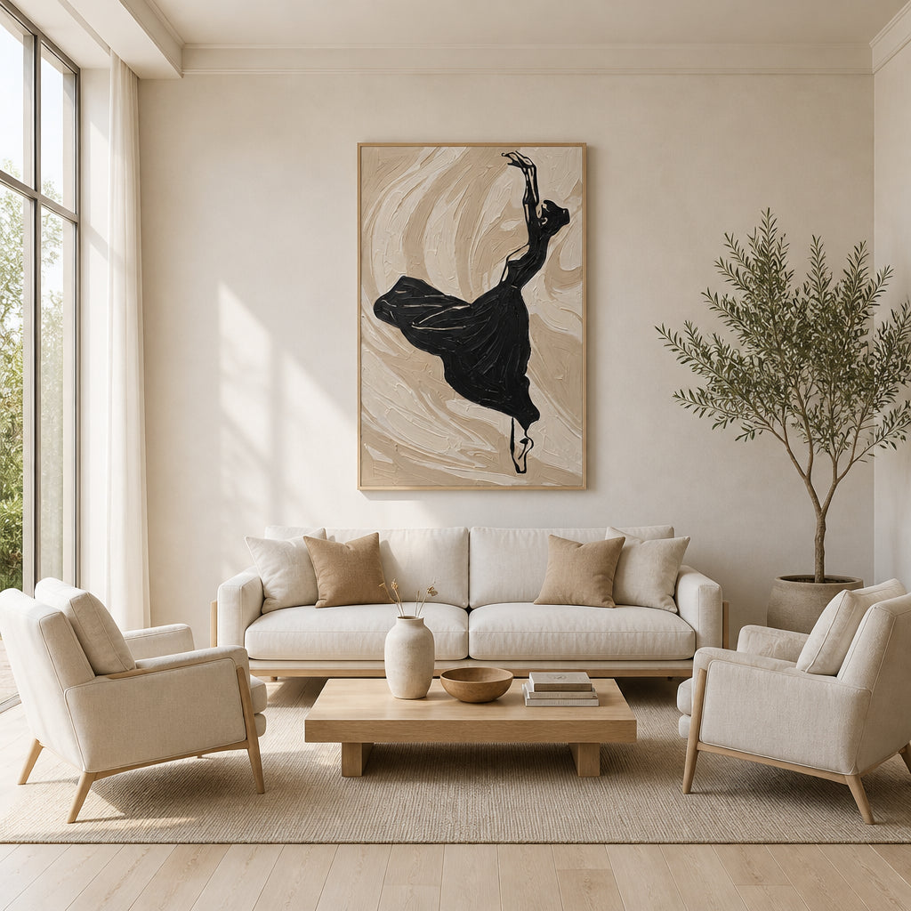 Room mockup featuring Elegant Ballerina Dance Art Print