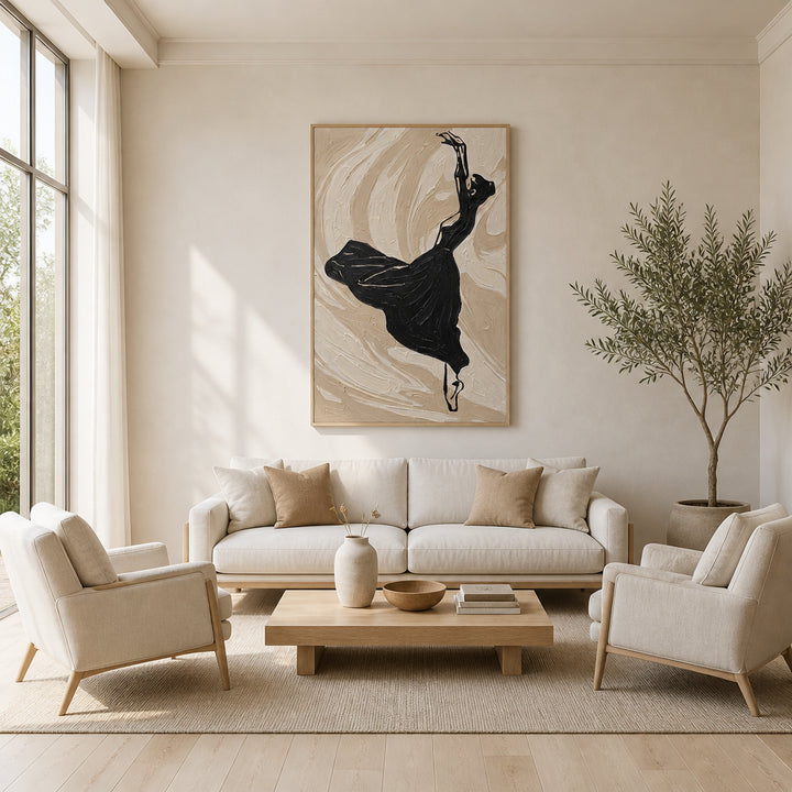 Room mockup featuring Elegant Ballerina Dance Art Print