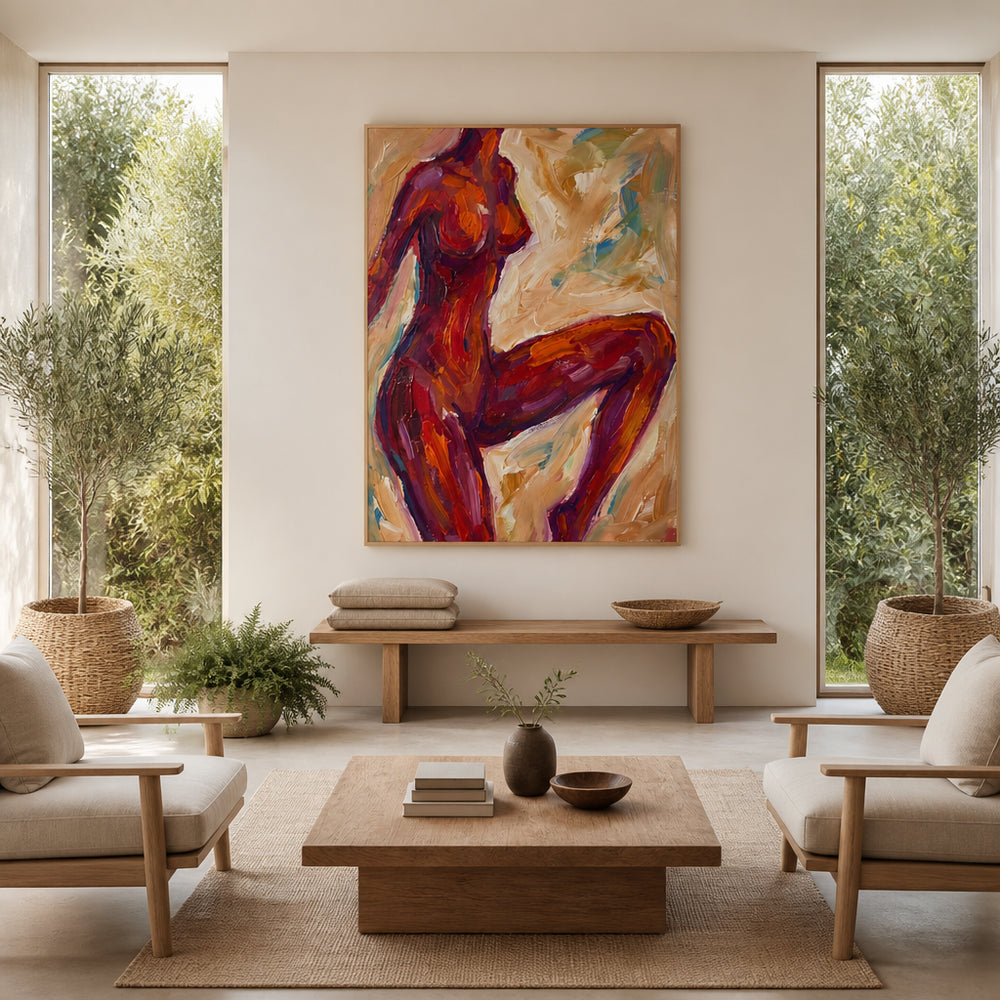 Room mockup featuring Vibrant Nude Figure Art Print