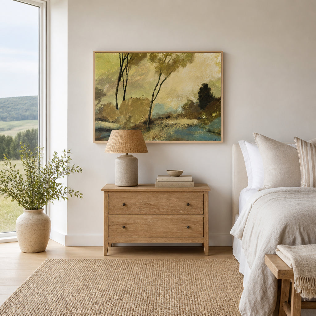 Room mockup featuring Birches Art Print