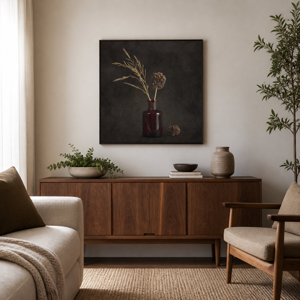 Room mockup featuring Moody Dried Botanicals Art Print