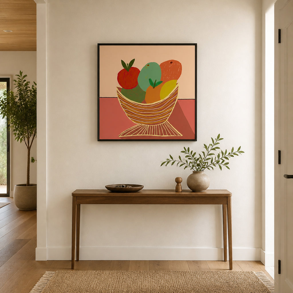 Room mockup featuring Colorful Fruit Bowl Art Print