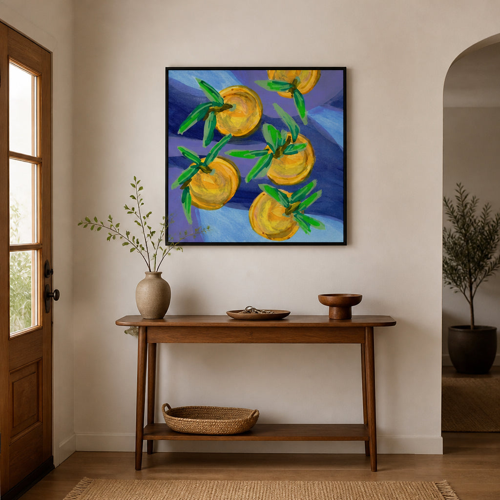 Room mockup featuring Fresh Citrus Oranges Art Print