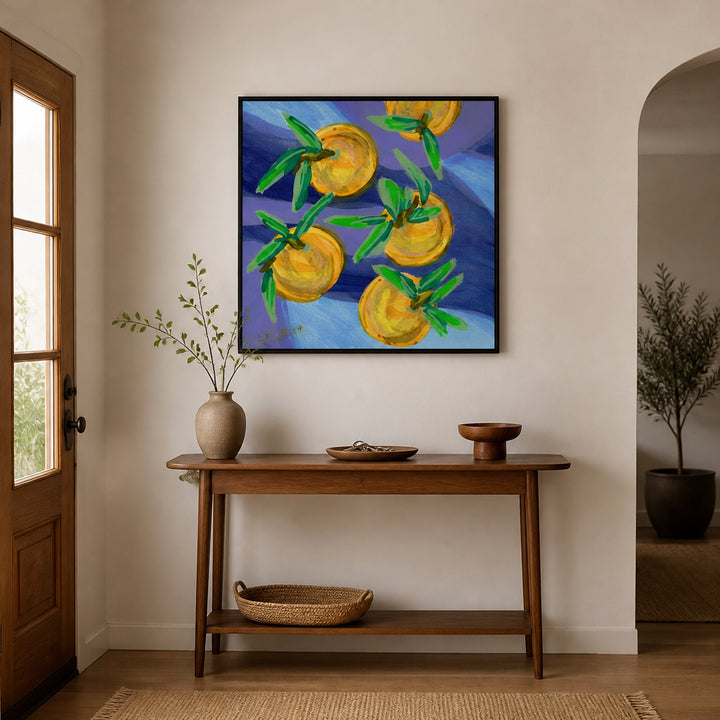 Room mockup featuring Fresh Citrus Oranges Art Print