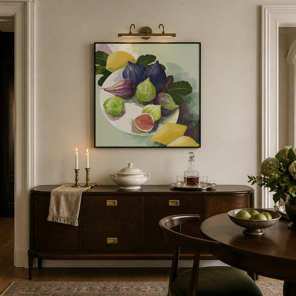 Room mockup featuring Ripe Figs and Lemons Art Print