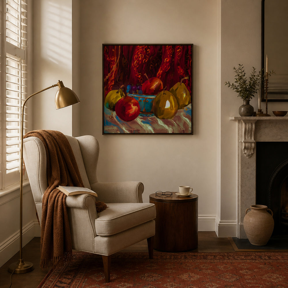 Room mockup featuring Vibrant Fruit Still Life Art Print