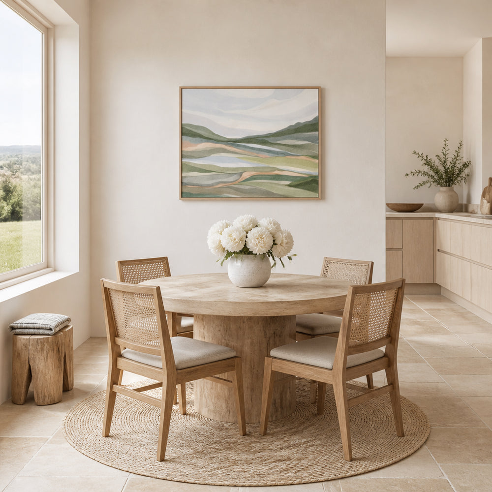 Room mockup featuring Serene Layered Landscape Art Print