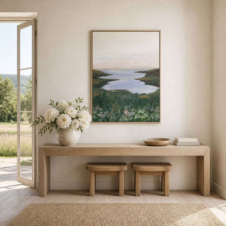 Room mockup featuring Wildflower Coast View Art Print