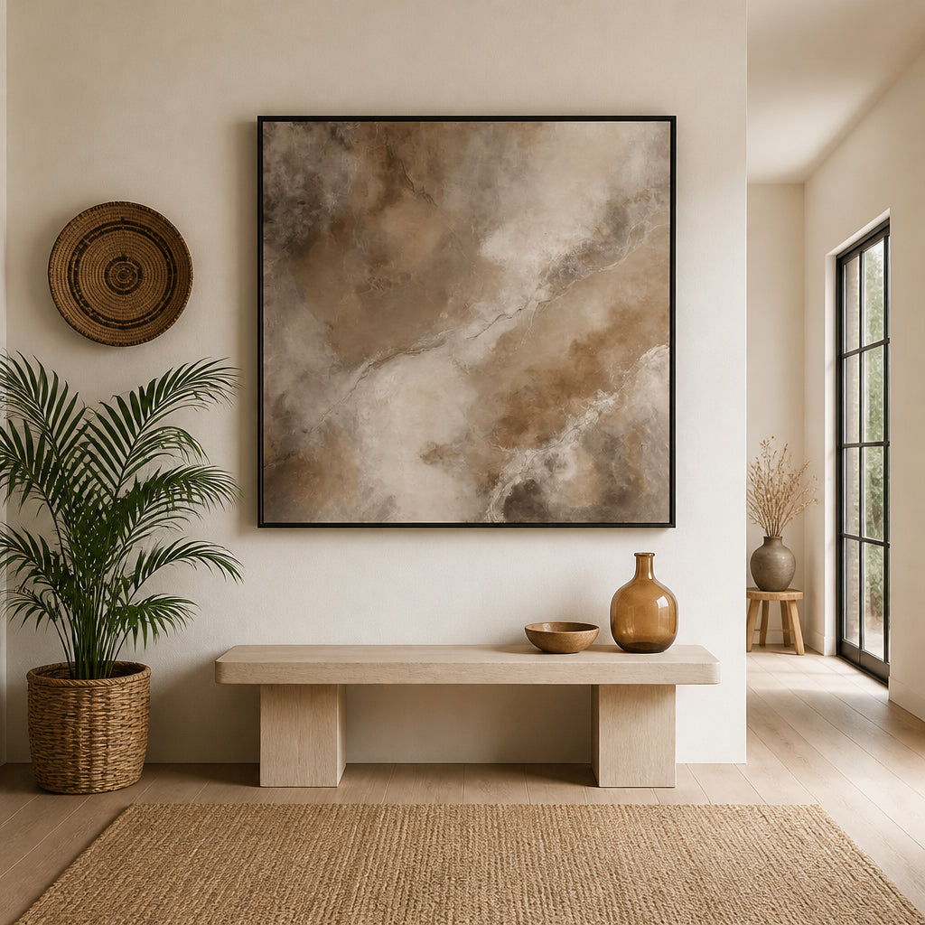 Room mockup featuring Earthy Marble Veins Art Print