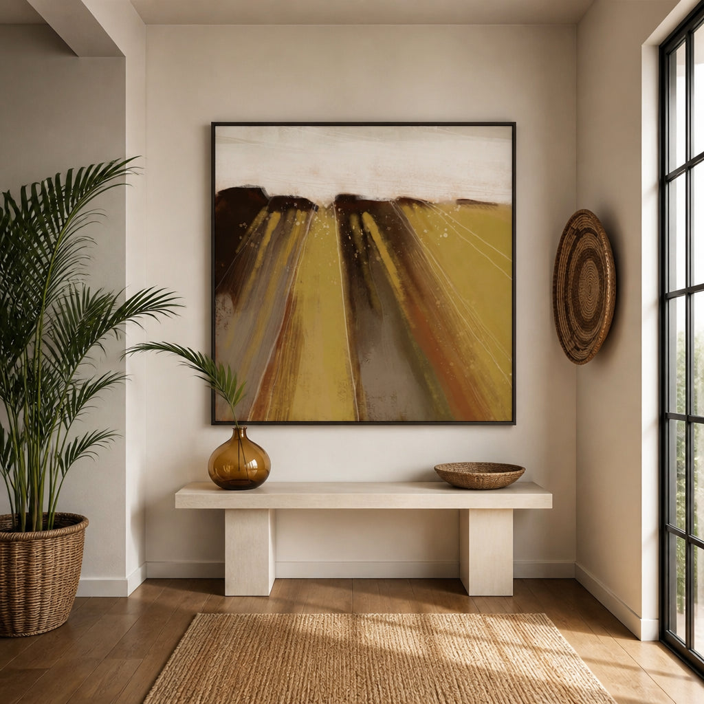 Room mockup featuring Golden Canyon Light Art Print