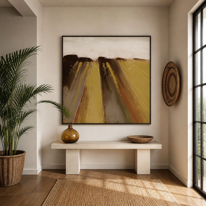Room mockup featuring Golden Canyon Light Art Print