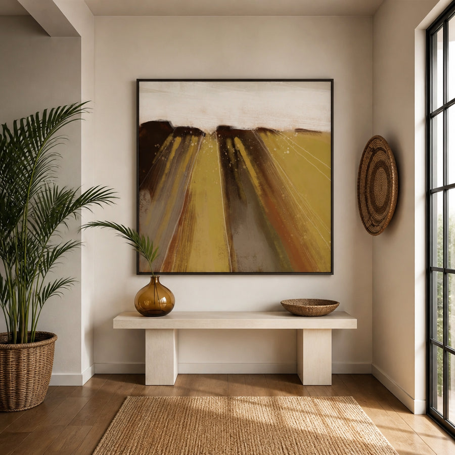 Golden Canyon Light Art Print in a room setting