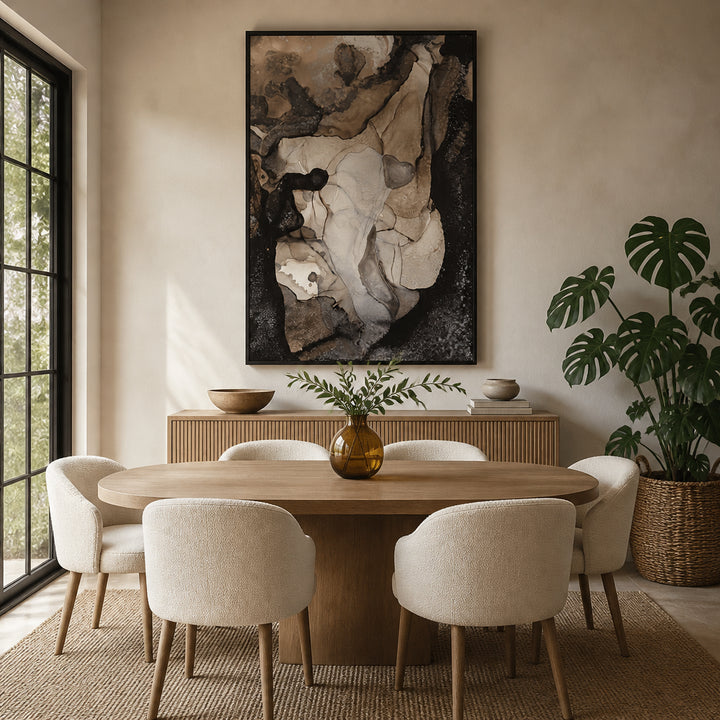 Room mockup featuring Organic Shapes in Earthy Tones Art Print