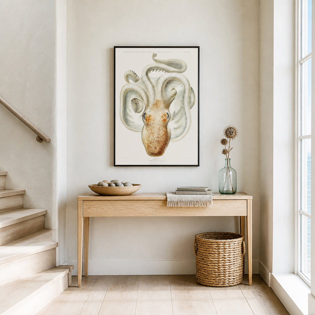 Room mockup featuring Velodona Octopus Vintage Art print