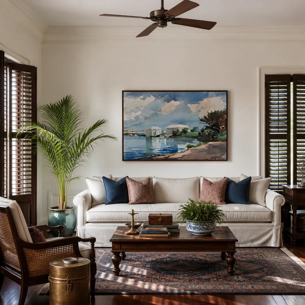 Room mockup featuring Salt Kettle by Winslow Homer Art Print