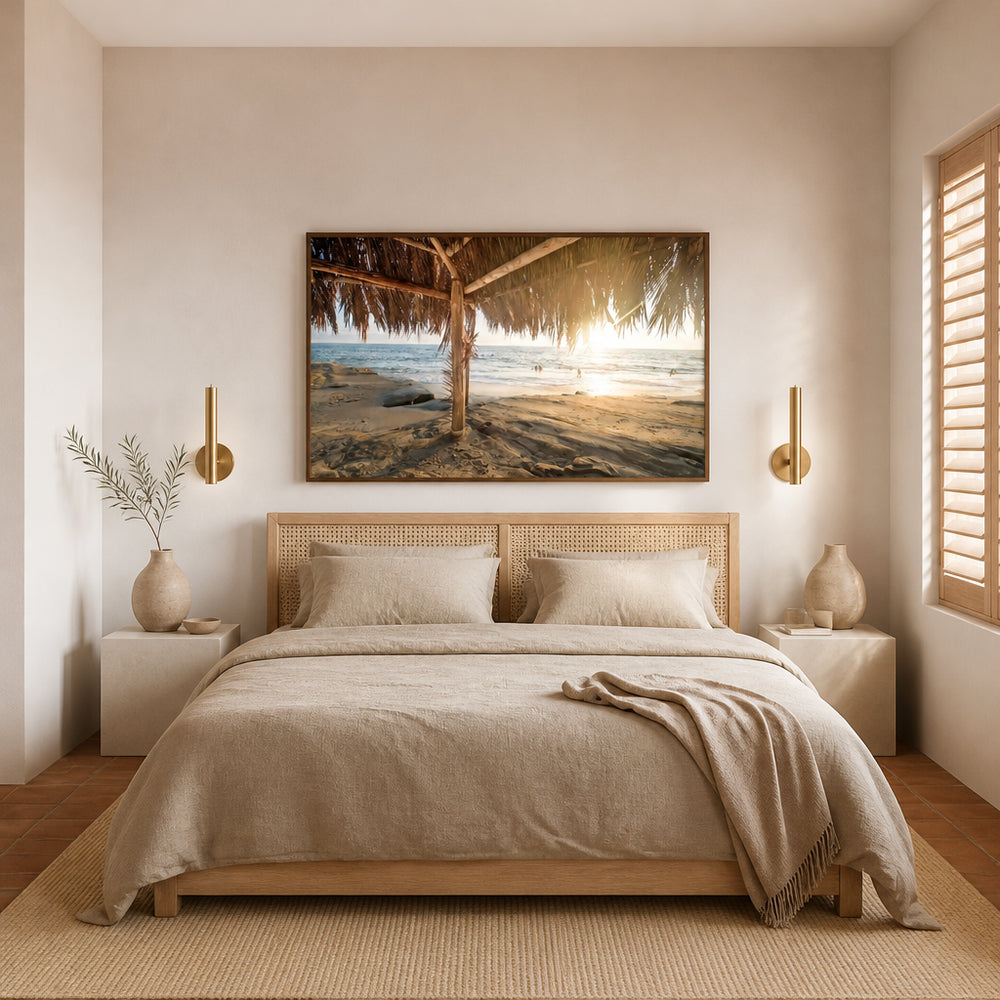 Room mockup featuring San Diego Beach Coastal Art Print
