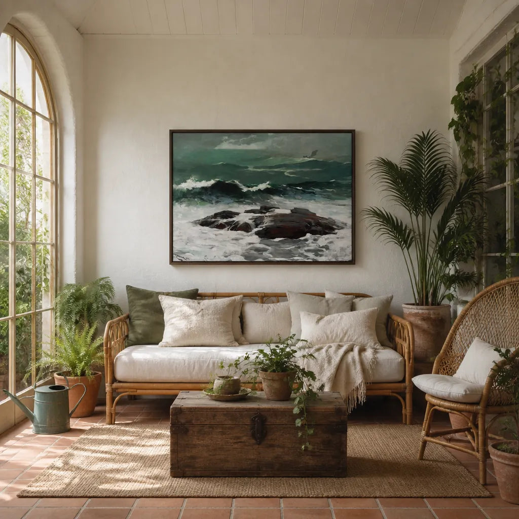 Summer Squall by Winslow Homer Art Print shown in a styled room