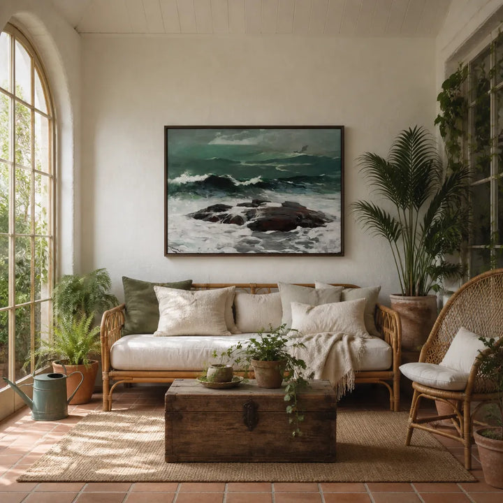 Room mockup featuring Summer Squall by Winslow Homer Art Print