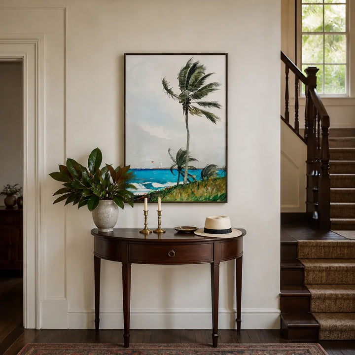 Room mockup featuring Palm Tree by Winslow Homer Art Print