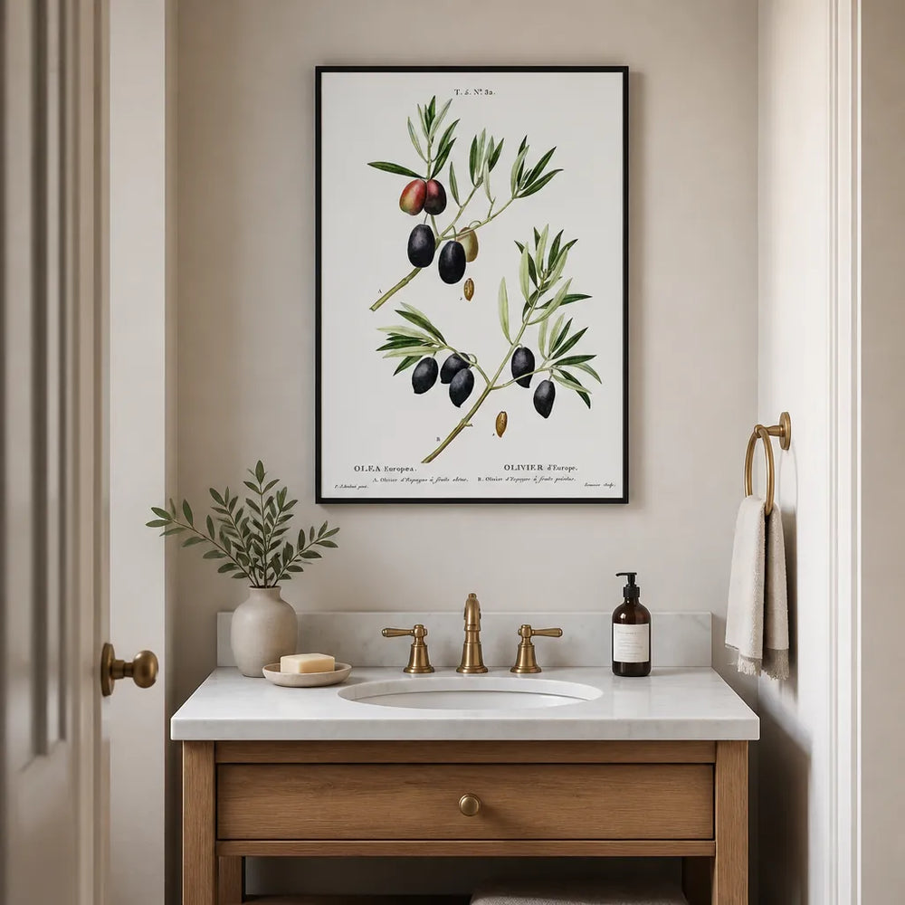 Room mockup featuring Olive Branch Art Print 1