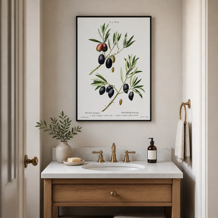 Room mockup featuring Olive Branch Art Print 1