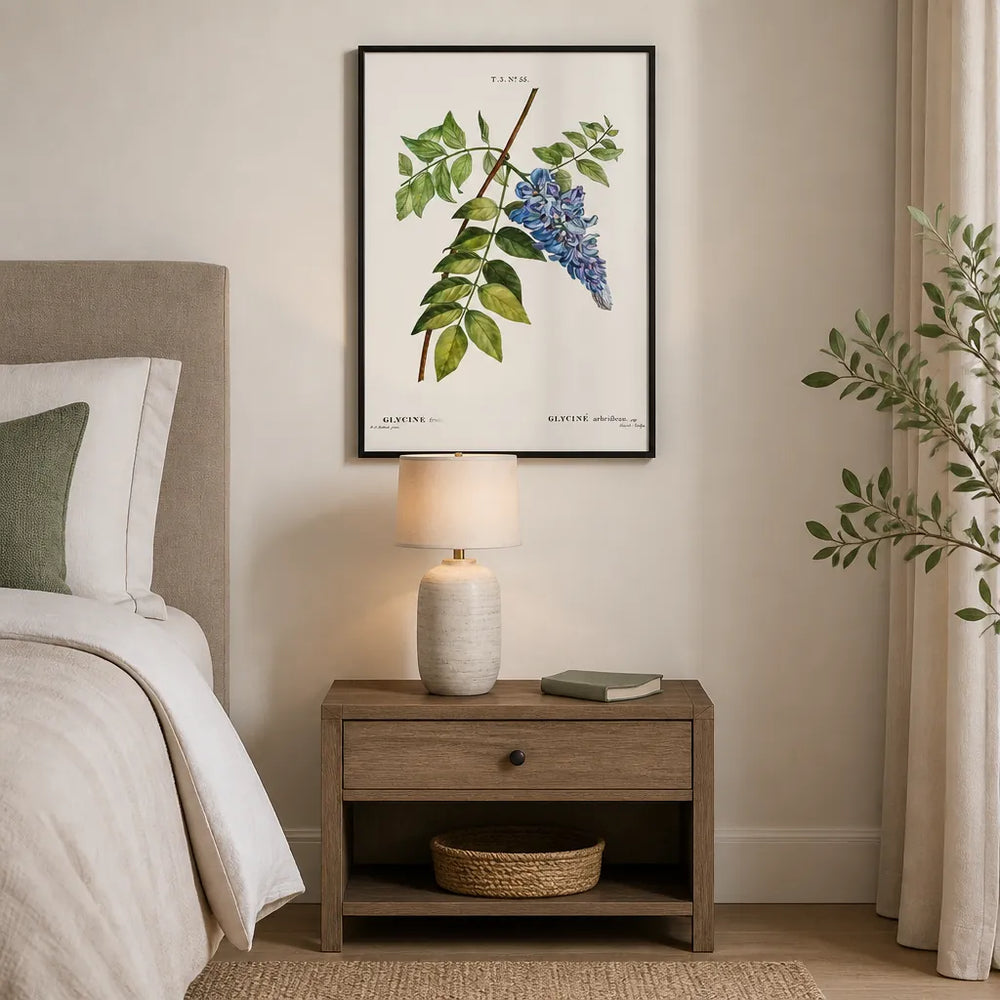 Room mockup featuring Kidney Bean Flower Art Print