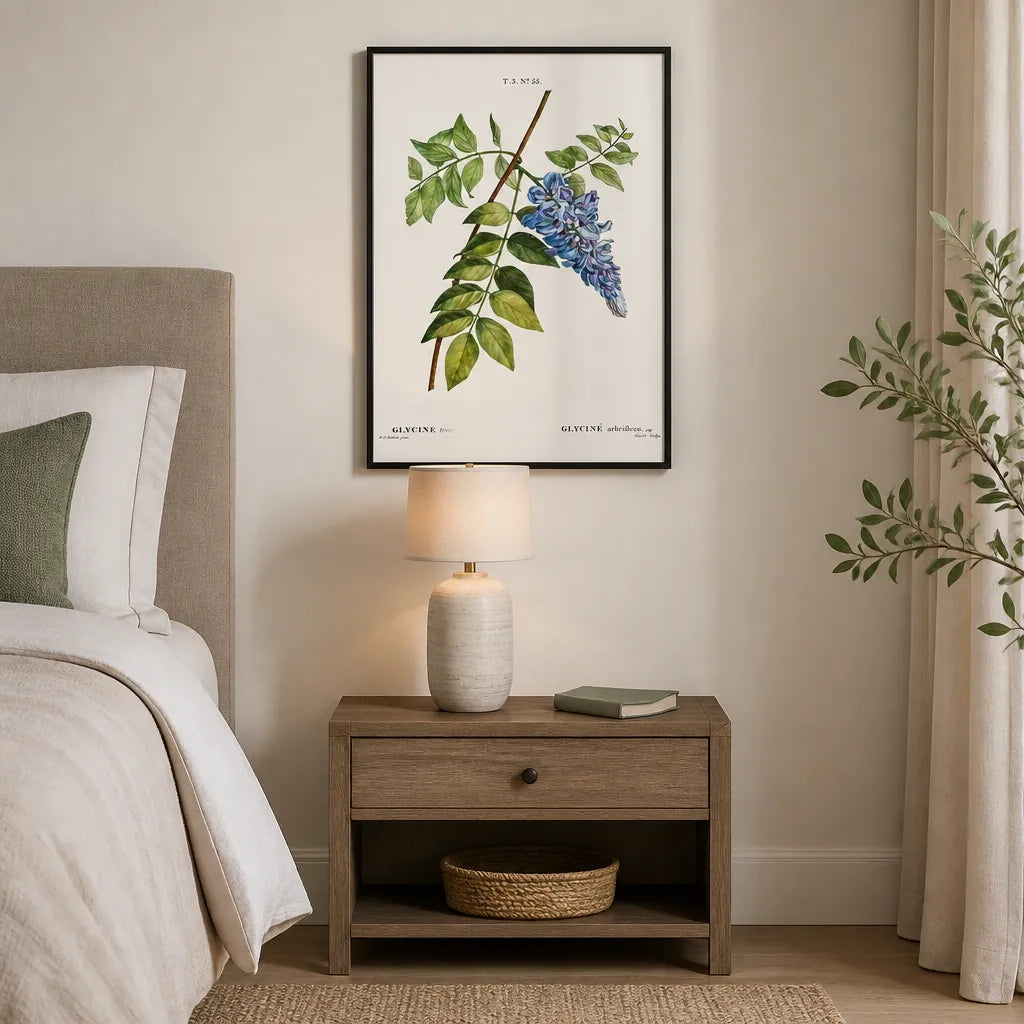 Room mockup featuring Kidney Bean Flower Art Print