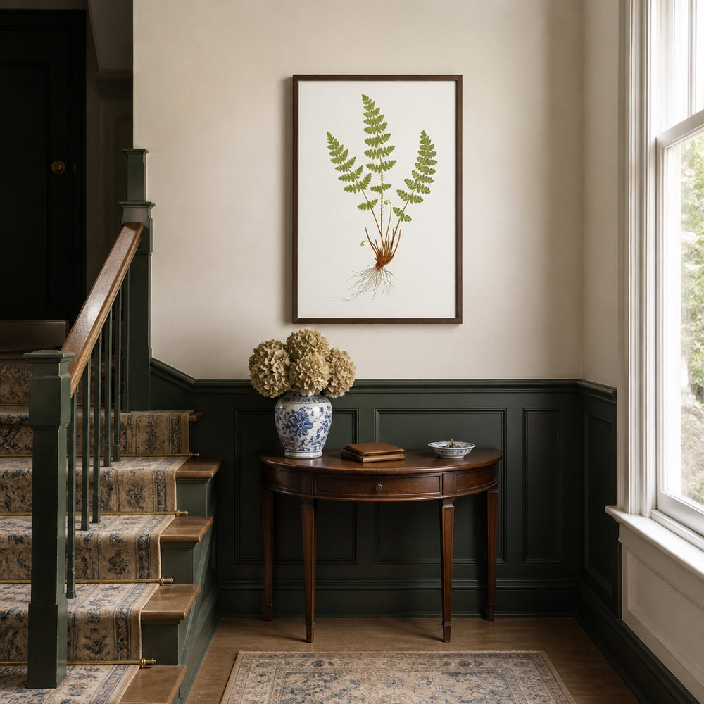 Room mockup featuring Woodsia Fern Botanical Art Print