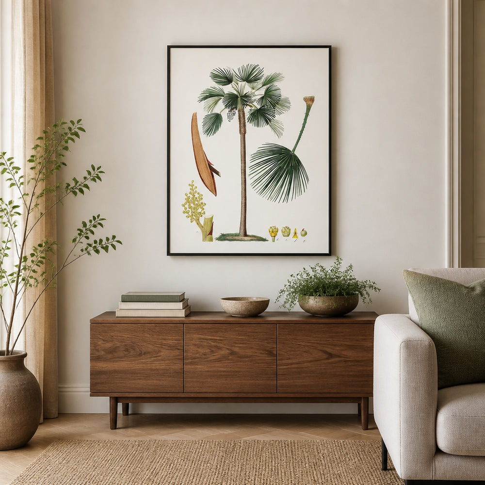 Room mockup featuring Vintage Fan Palm Art Print