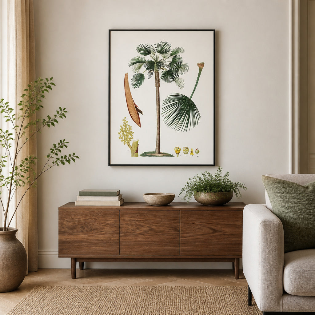 Room mockup featuring Vintage Fan Palm Art Print