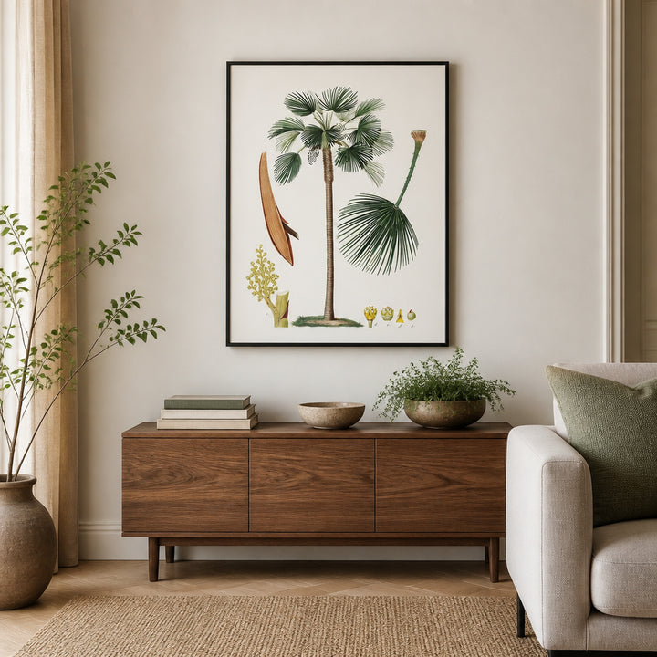 Room mockup featuring Vintage Fan Palm Art Print