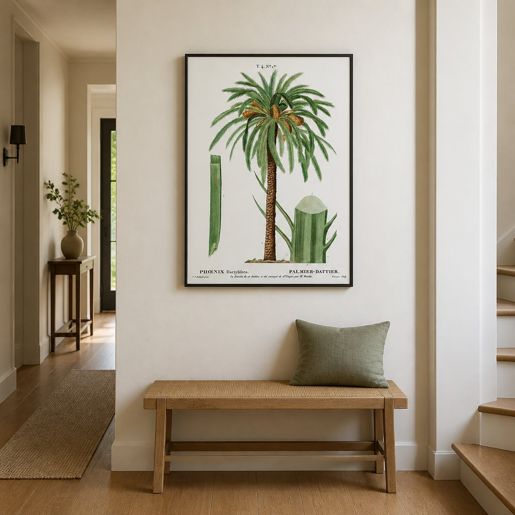 Room mockup featuring Vintage Date Palm Art Print