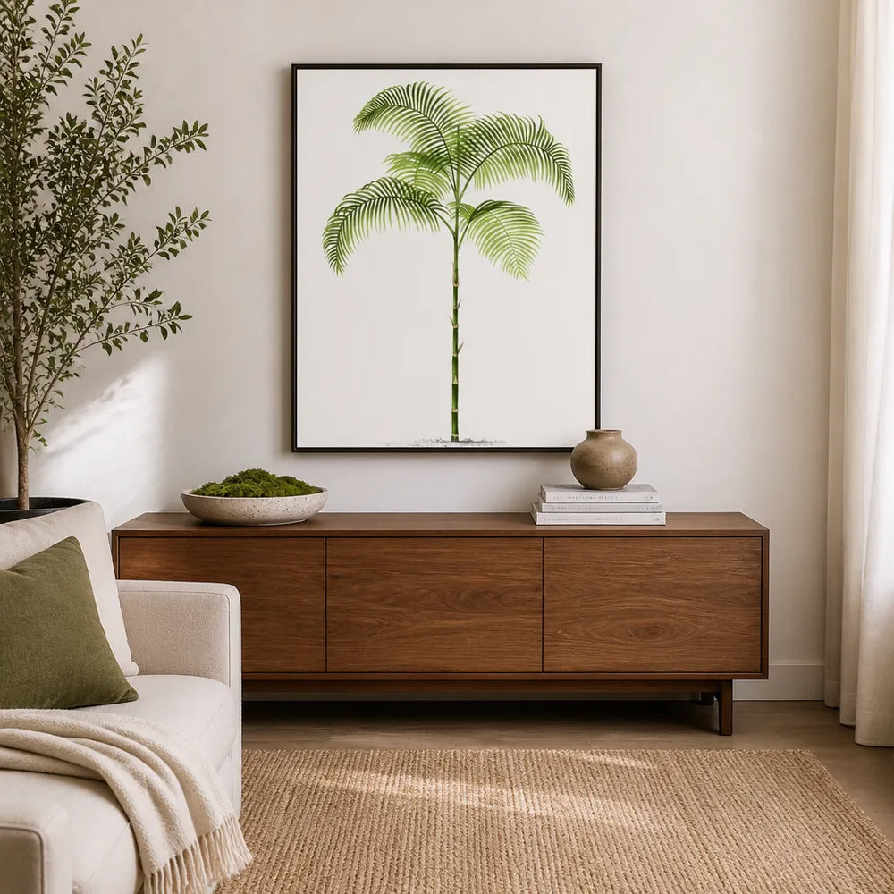Room mockup featuring Vintage Palm Art Print 5