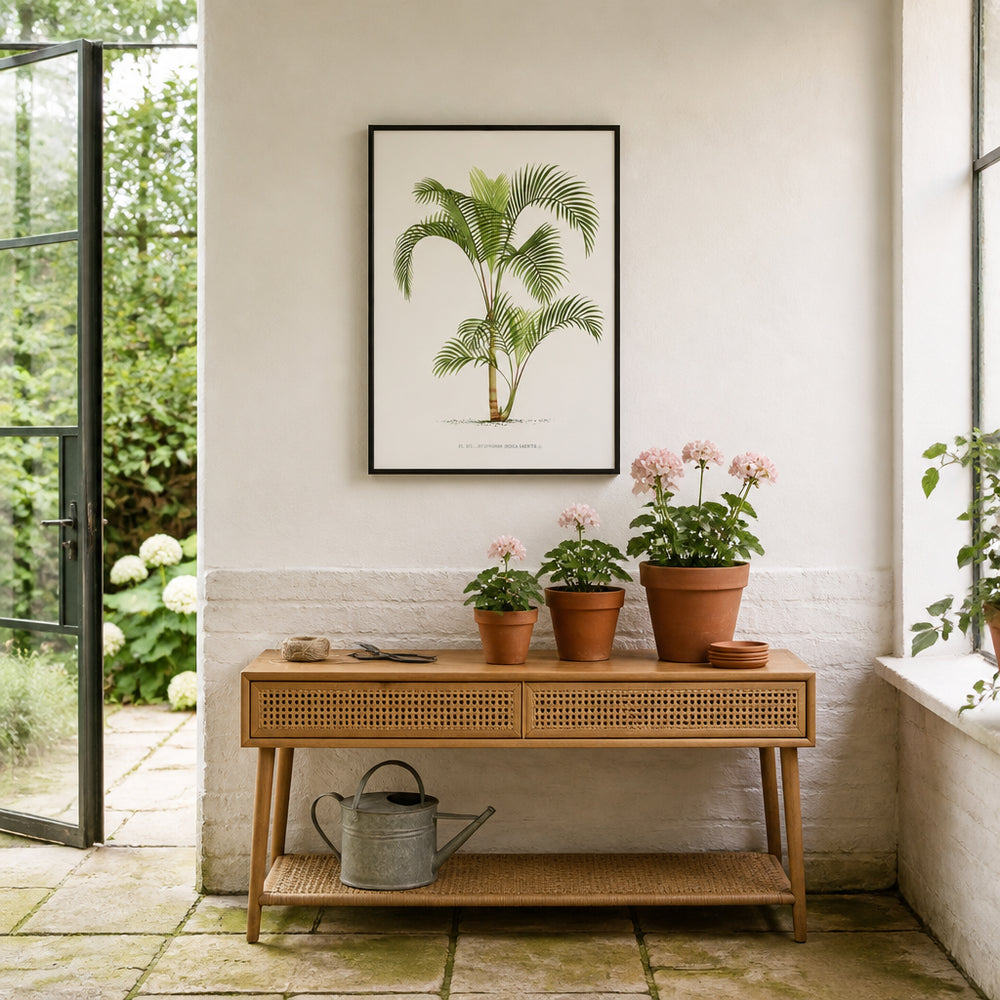 Room mockup featuring Vintage Palm Art Print 9