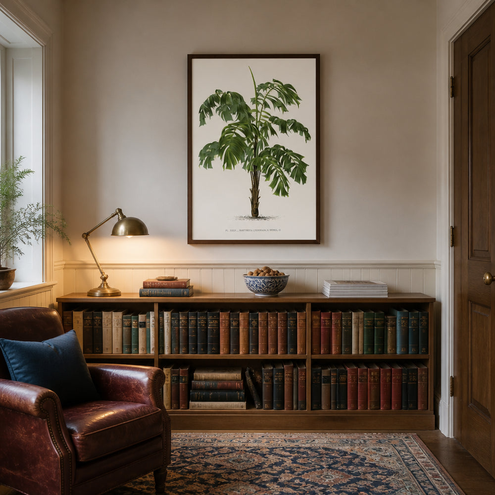 Room mockup featuring Vintage Palm Art Print 6