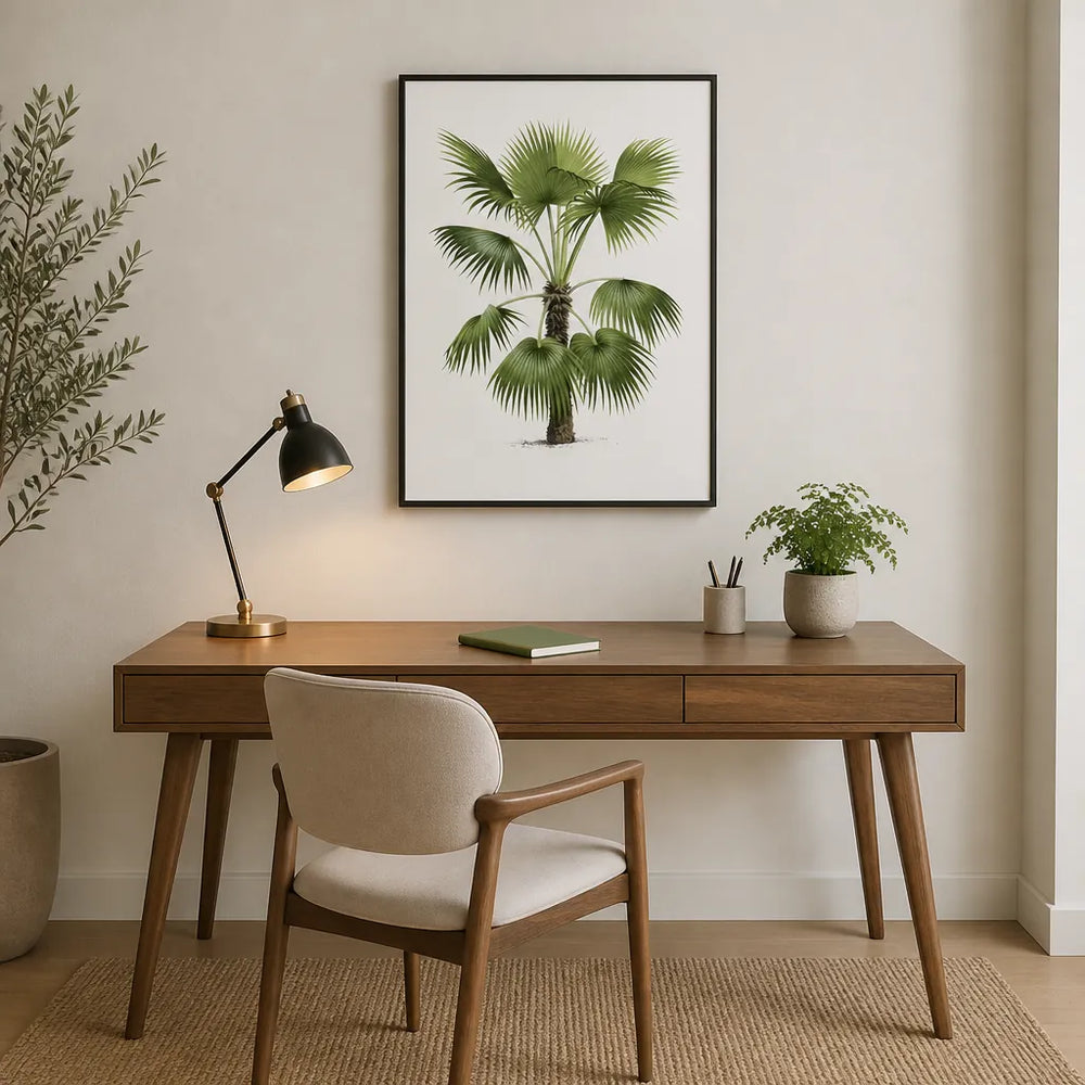 Room mockup featuring Vintage Palm Art Print 7