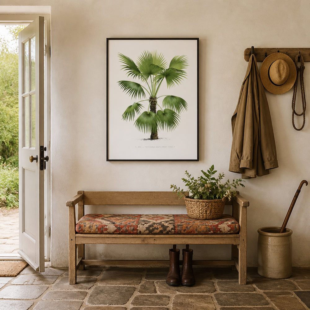 Room mockup featuring Vintage Palm Art Print 7