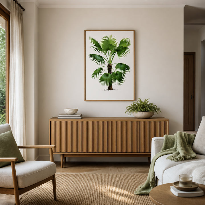 Room mockup featuring Pair of Vintage Palm Art Prints 1