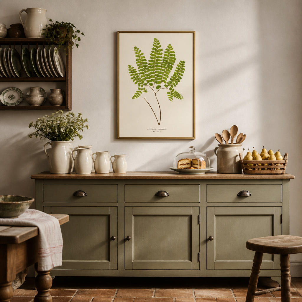Room mockup featuring Pair of Fern Botanical Art Prints 1