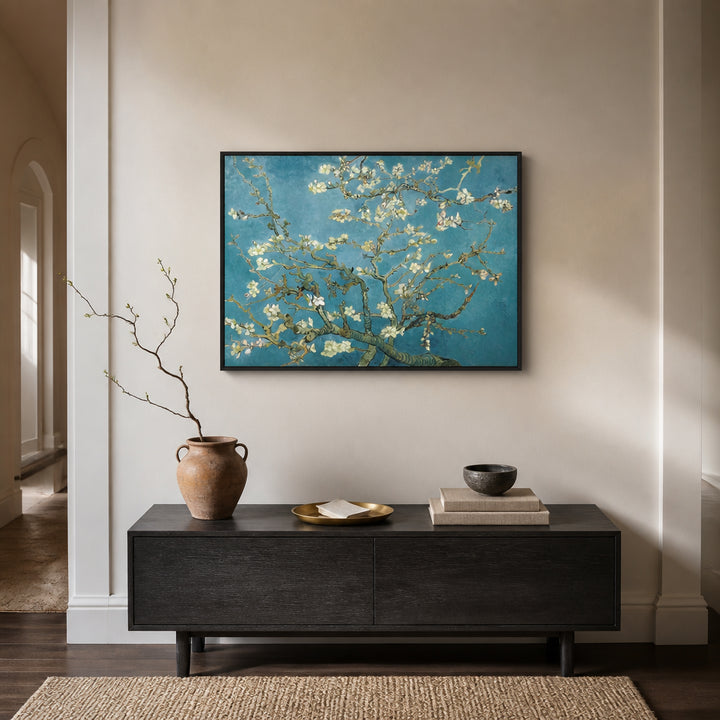 Room mockup featuring Almond Blossom by Vincent Van Gogh Vintage Art Print
