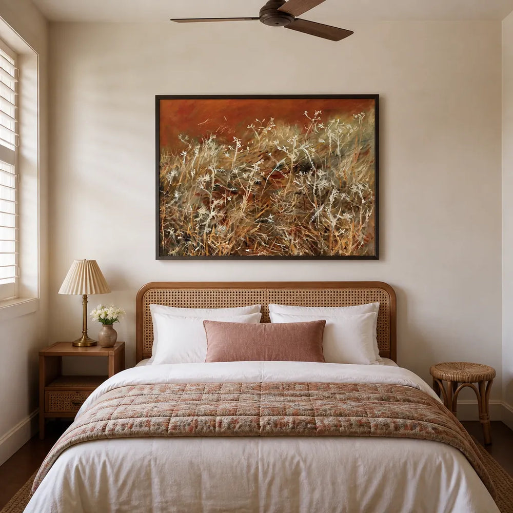 Room mockup featuring Thistles by John Singer Sargent Landscape Art Print