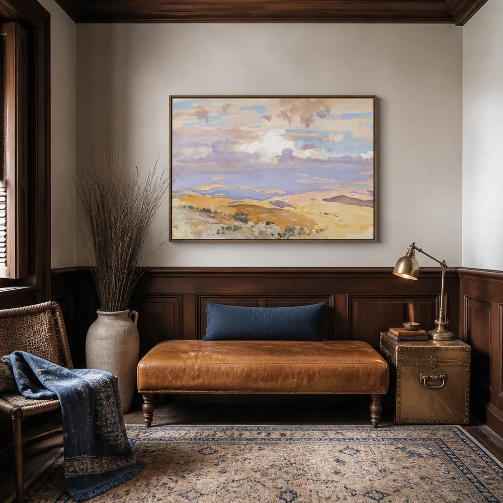 Room mockup featuring From Jerusalem Landscape Wall Art Print