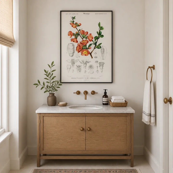 Room mockup featuring Pair of Orange Botanical Art Prints