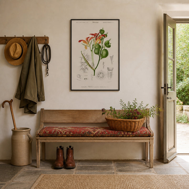 Room mockup featuring Pair of Orange Botanical Art Prints