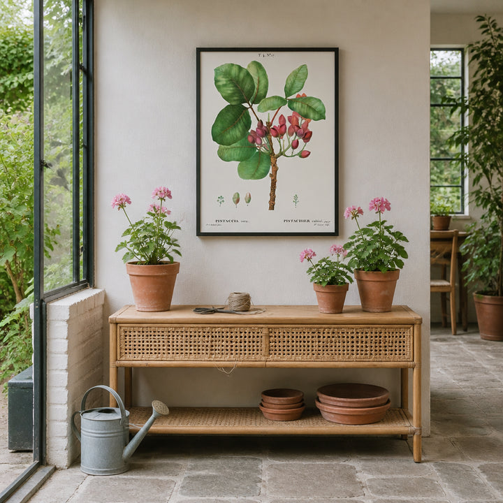Room mockup featuring Pistachio Flower Vintage Botanical Art Print