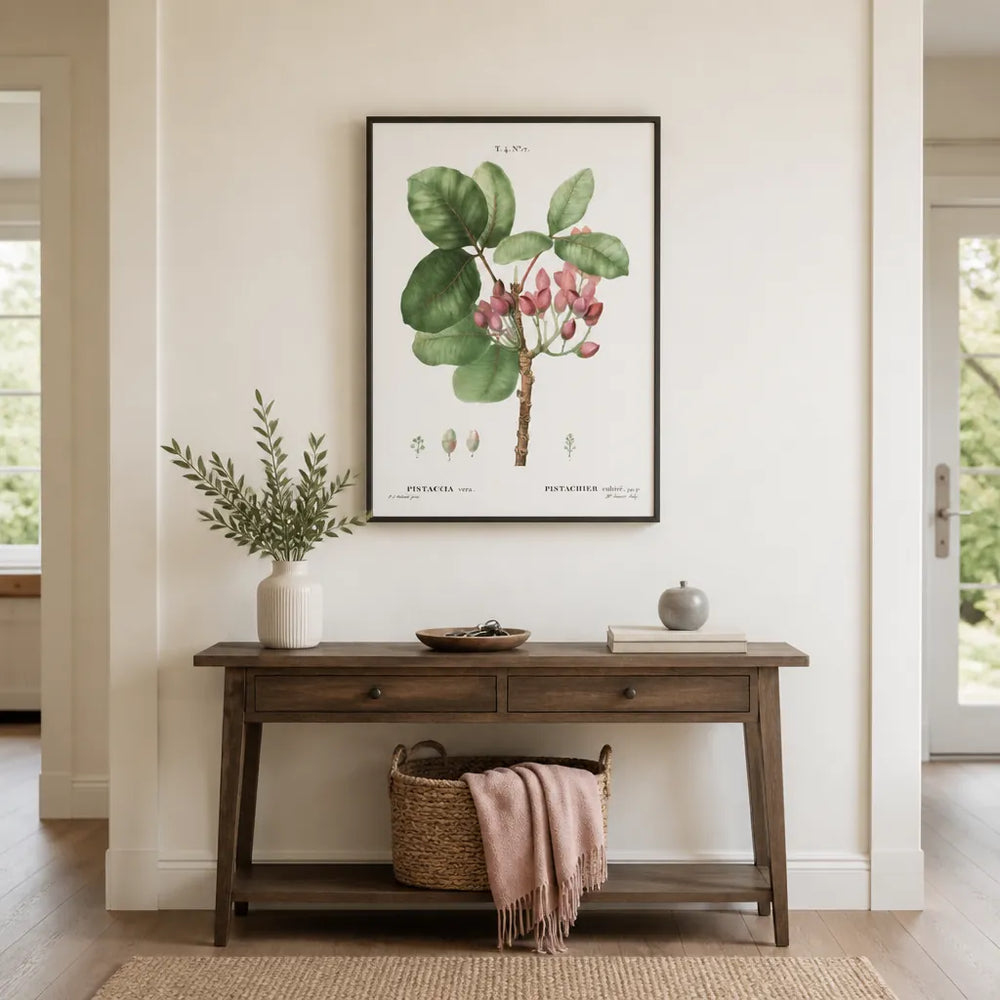 Room mockup featuring Pair of Modern Pink Botanical Art Prints