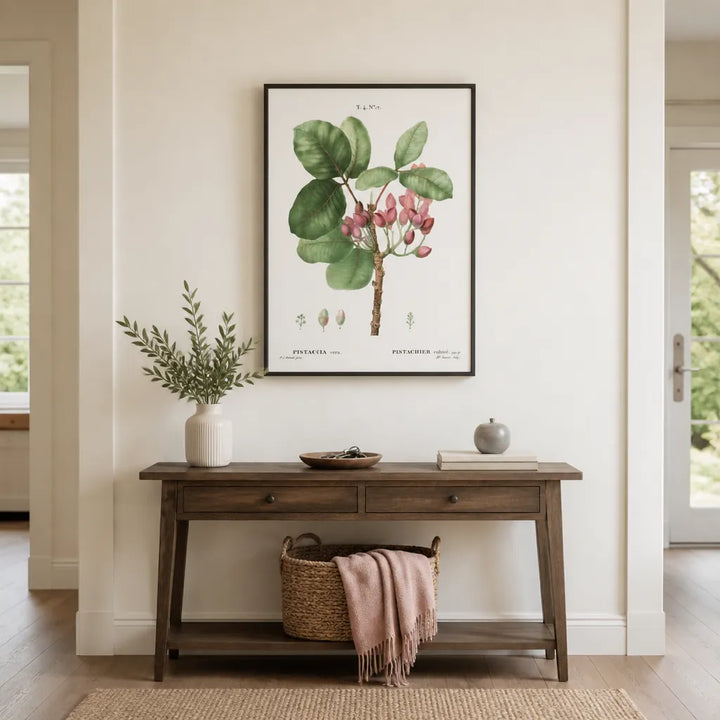Room mockup featuring Pair of Modern Pink Botanical Art Prints
